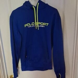 Polo by Ralph Lauren Blue Hoodie with Neon Accents